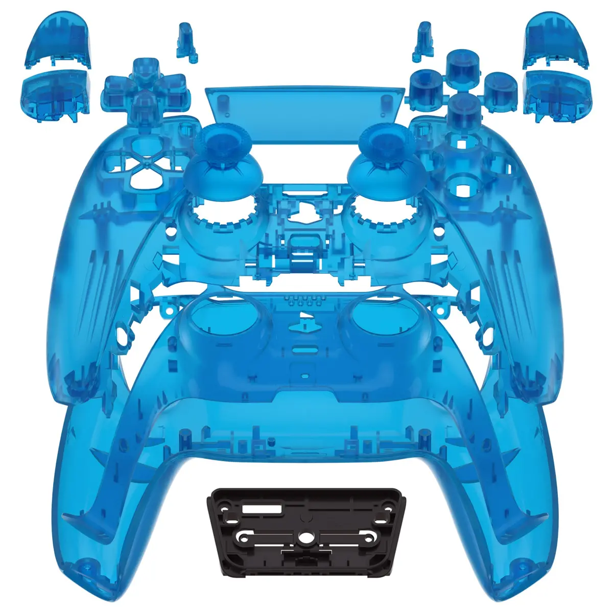 Extremerate Replacement Full Set Shells With Buttons Compatible With Ps5 Controller Bdm-010/020 - Clear Blue 1