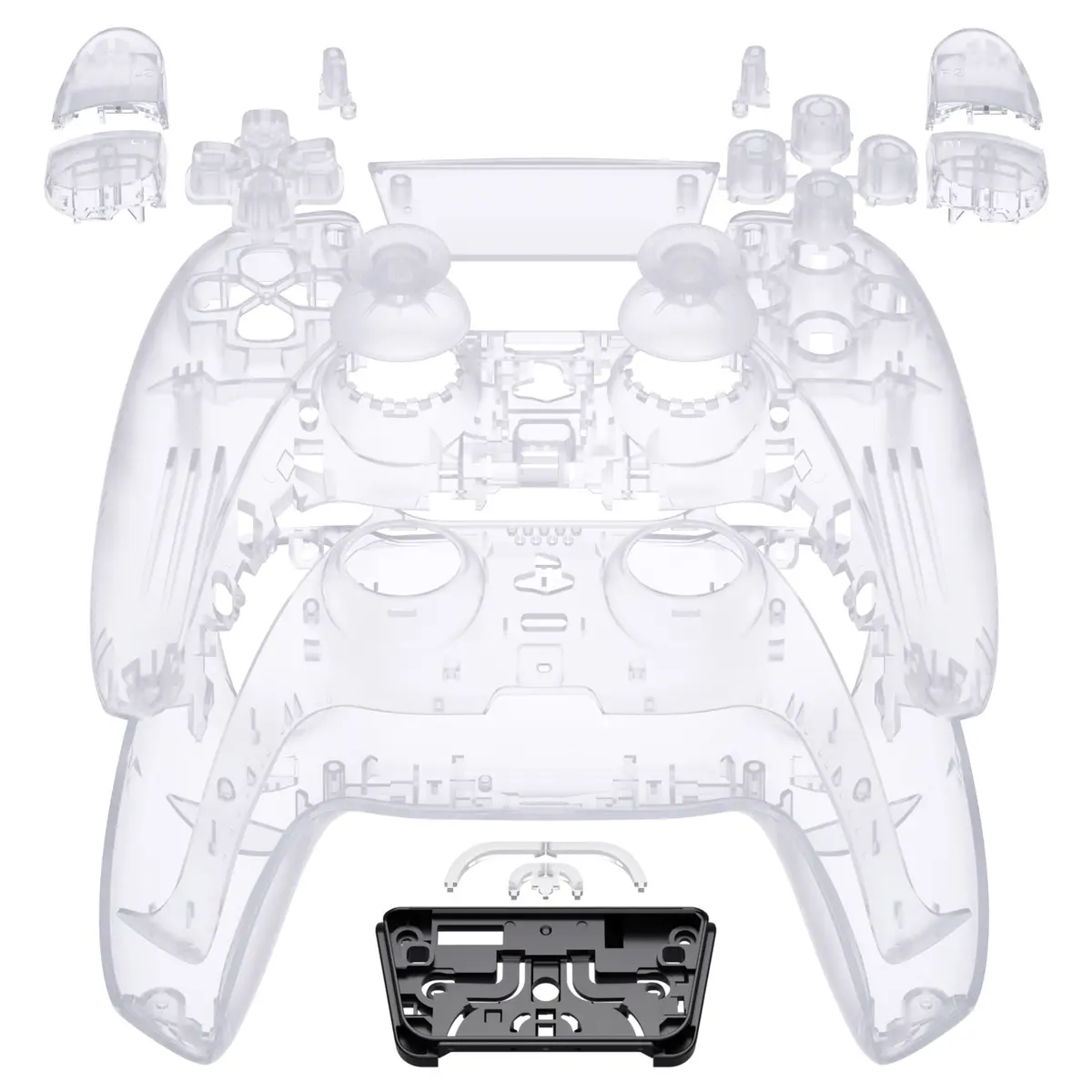 Extremerate Replacement Full Set Shells With Buttons Compatible With Ps5 Controller Bdm-030/040/050 - Clear 1