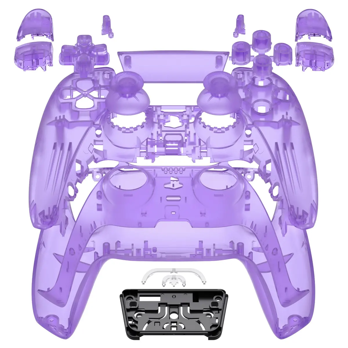 Extremerate Replacement Full Set Shells With Buttons Compatible With Ps5 Controller Bdm-030/040/050 - Clear Atomic Purple 1