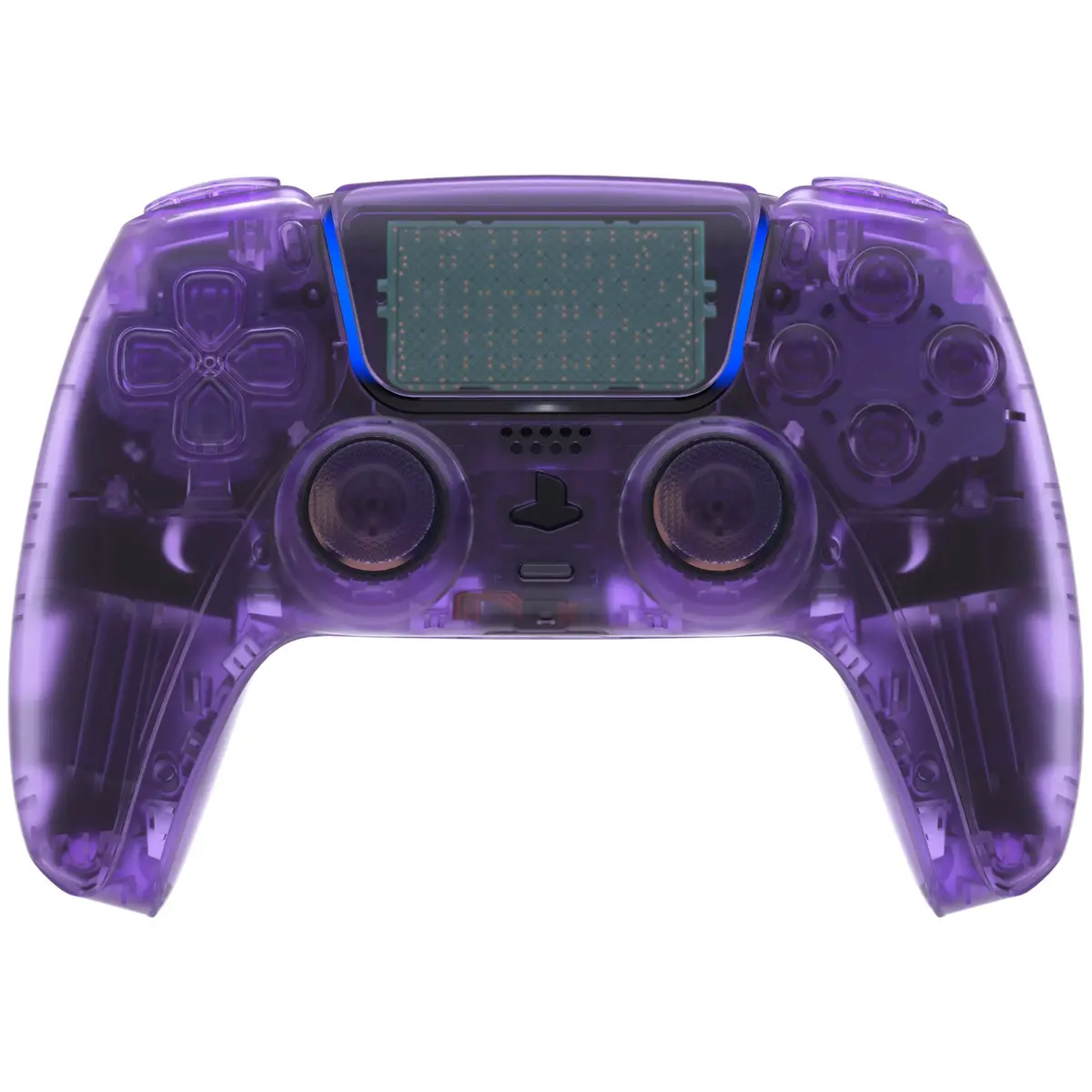 Extremerate Replacement Full Set Shells With Buttons Compatible With Ps5 Controller Bdm-030/040/050 - Clear Atomic Purple 2
