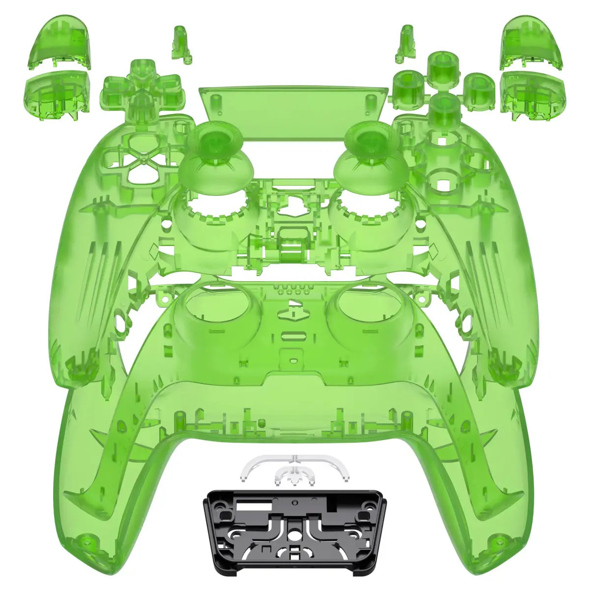 Extremerate Replacement Full Set Shells With Buttons Compatible With Ps5 Controller Bdm-030/040/050 - Clear Green 1