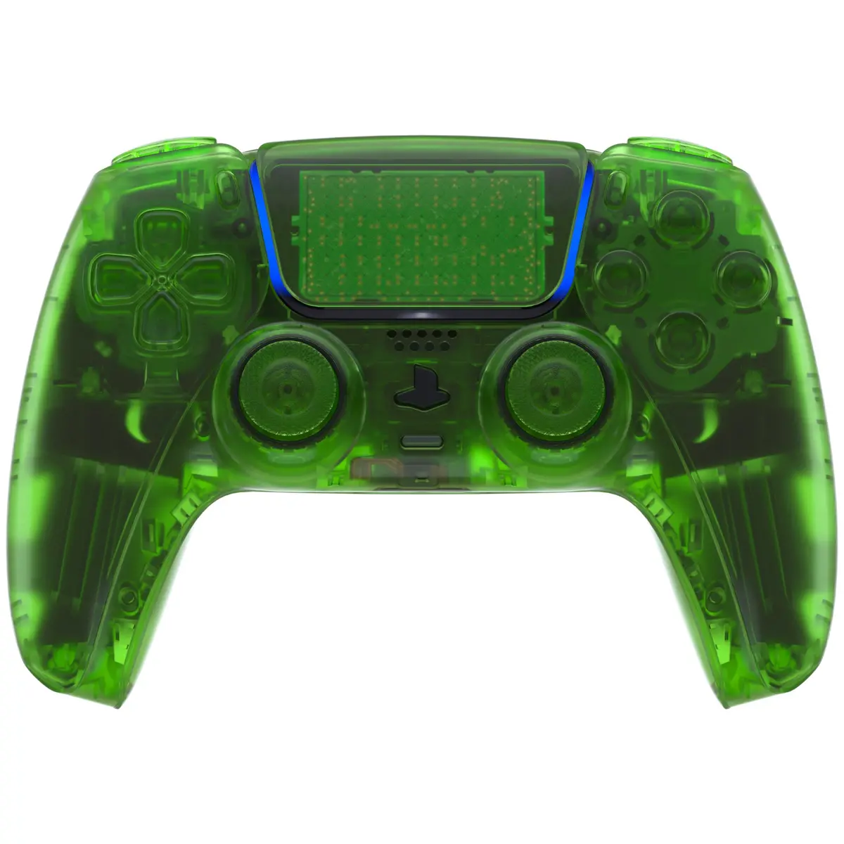 Extremerate Replacement Full Set Shells With Buttons Compatible With Ps5 Controller Bdm-030/040/050 - Clear Green 2