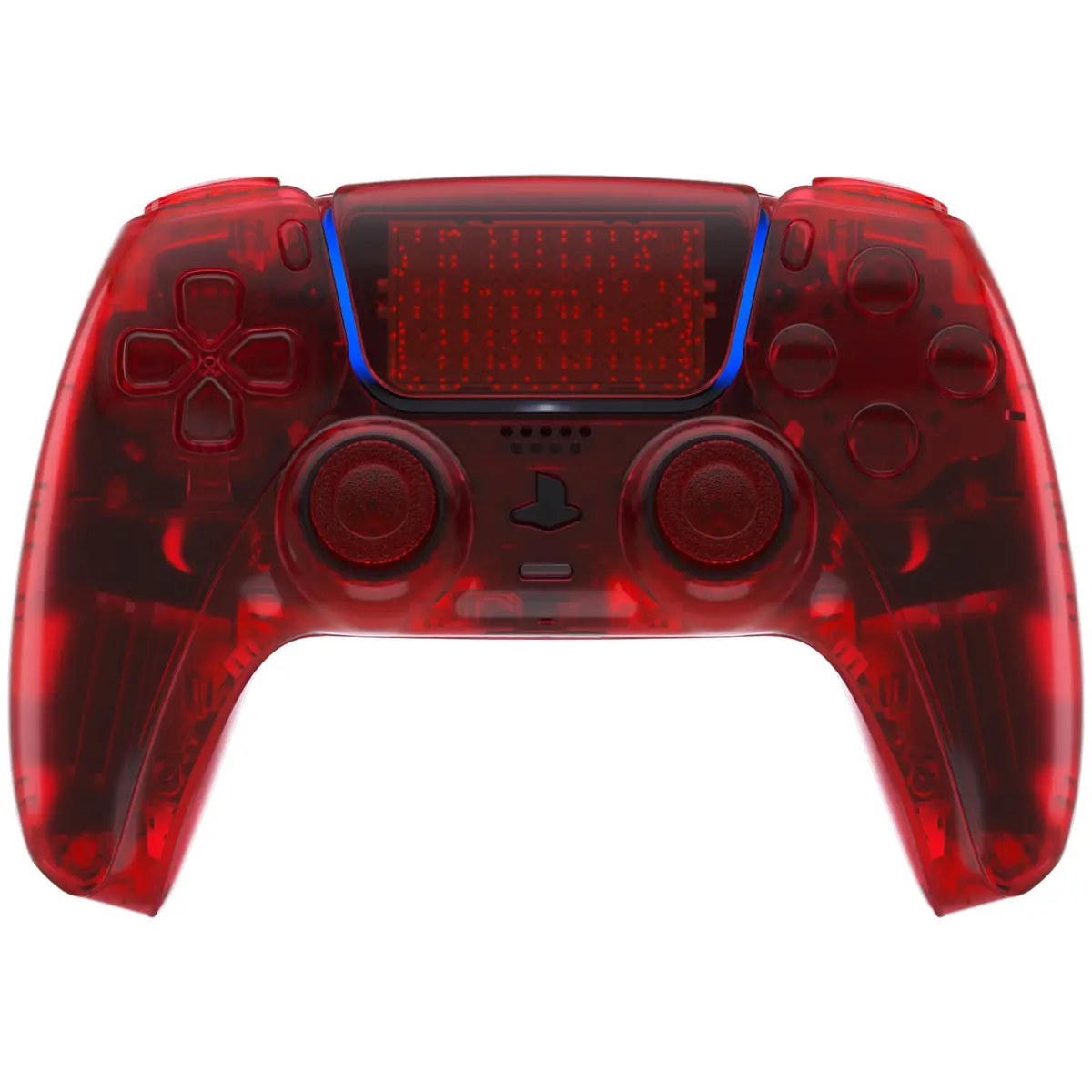 Extremerate Replacement Full Set Shells With Buttons Compatible With Ps5 Controller Bdm-030/040/050 - Clear Red 2