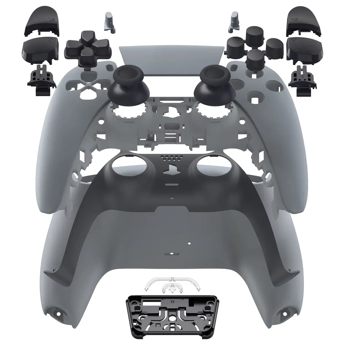 Extremerate Replacement Full Set Shells With Buttons Compatible With Ps5 Controller Bdm-030/040/050 - New Hope Gray 1