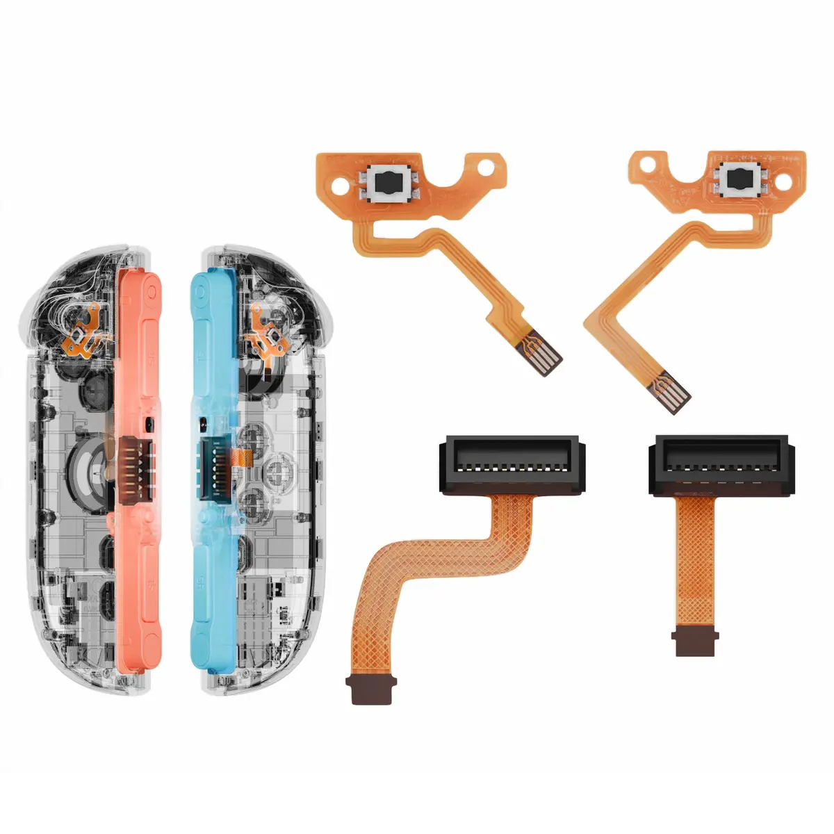 Extremerate Zl Zr Buttons Replacement Tactile Switches Ribbon Flex Cable & Custom Left Right Controller Charging Connector Female Socket Port Fpc Cable Repair Parts For Nintendo Switch 2 Joycon 1