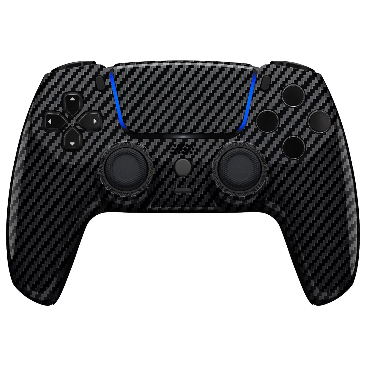 Extremerate Luna Redesigned Replacement Front Shell With Touchpad Compatible With Ps5 Controller Bdm-010/020/030/040/050 - Graphite Carbon Fiber 2