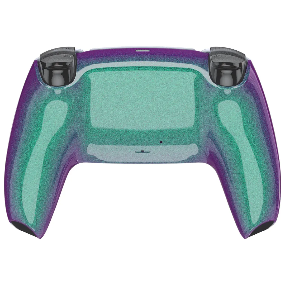 Extremerate Replacement Back Housing Bottom Shell Compatible With Ps5 Controller Bdm-010/020/030/040/050 - Chameleon Green Purple Glossy 2