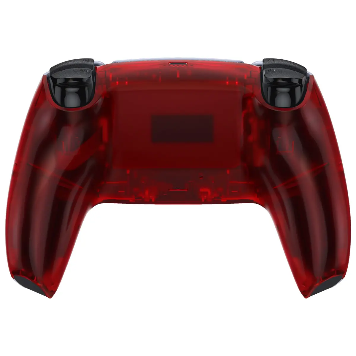 Extremerate Replacement Back Housing Bottom Shell Compatible With Ps5 Controller Bdm-010/020/030/040/050 - Clear Red 2