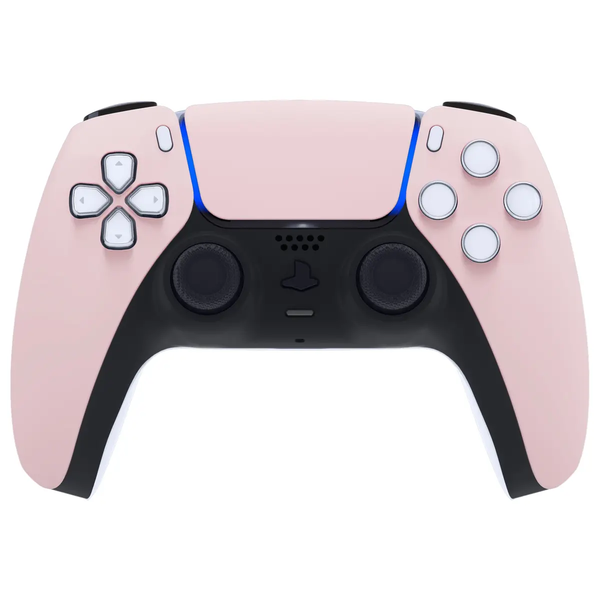 Extremerate Replacement Front Housing Shell With Touchpad Compatible With Ps5 Controller Bdm-010/020/030/040/050/060 - Cherry Blossoms Pink 2