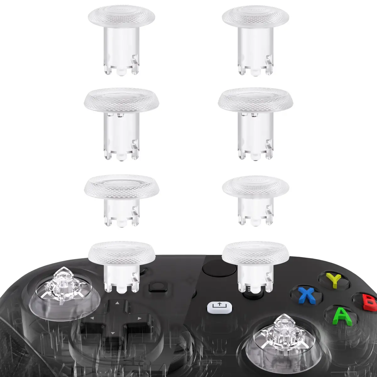 Extremerate Thumbsgear V3 Interchangeable Thumbsticks For Xbox Core Controller & Xbox One S/X/Elite Controller & Nintendo Switch Pro Controller - Clear 1
