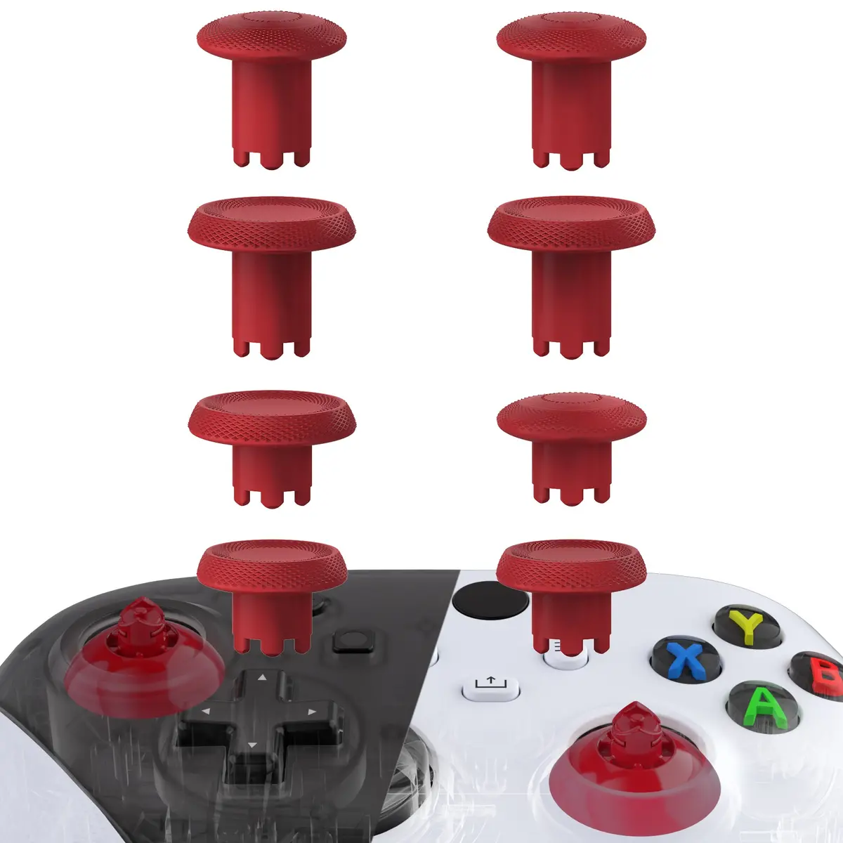 Extremerate Thumbsgear V3 Interchangeable Thumbsticks For Xbox Core Controller & Xbox One S/X/Elite Controller & Nintendo Switch Pro Controller - Carmine Red 1