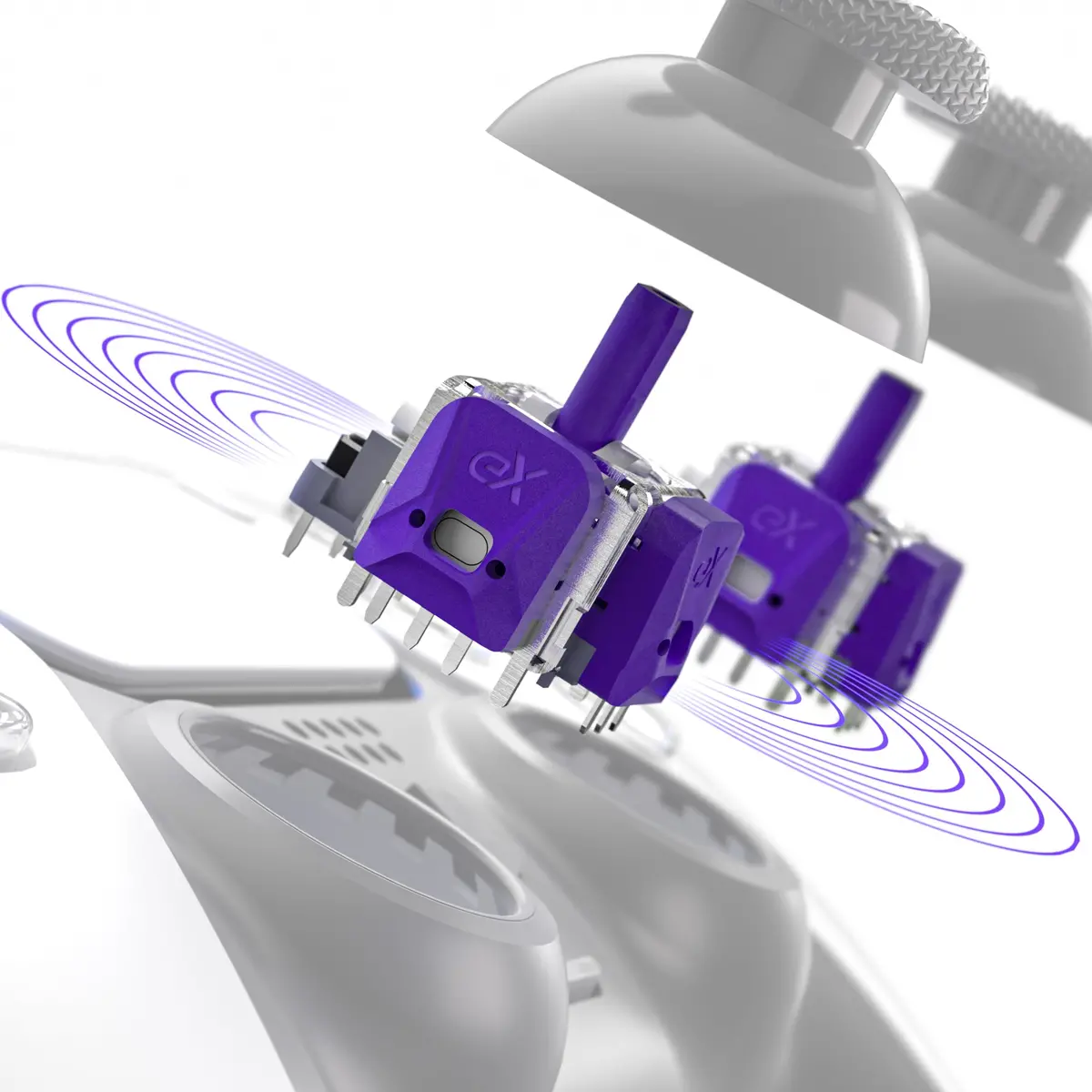 Extremerate Exhall Digital Calibrable Hall Effect Thumbstick Kit With Calibrate Fpc Board For Ps5 Controller - Purple 120Gf 1