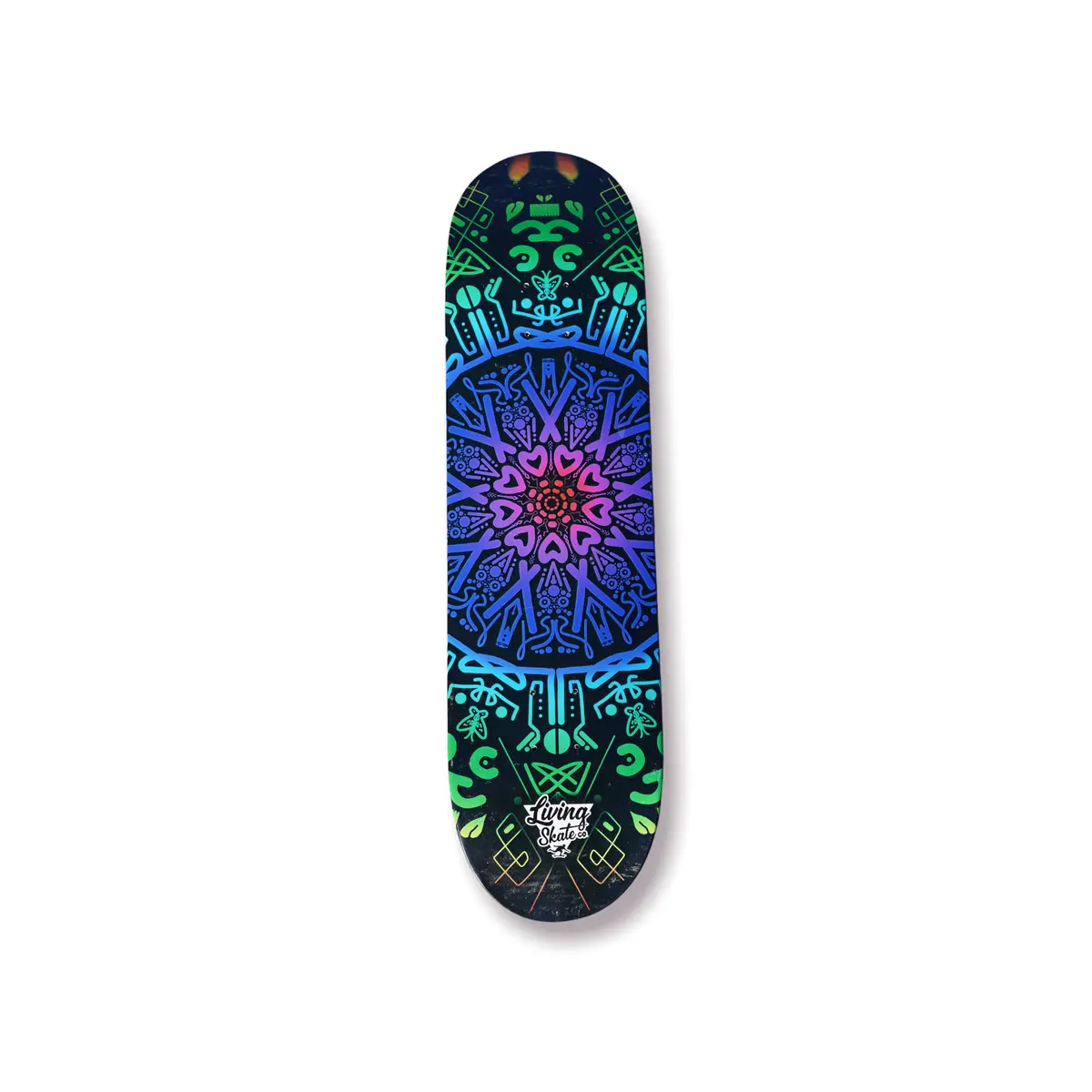 8.25” Living Skate Co. Mandala Skateboard Deck - Factory Second With Scratches 1