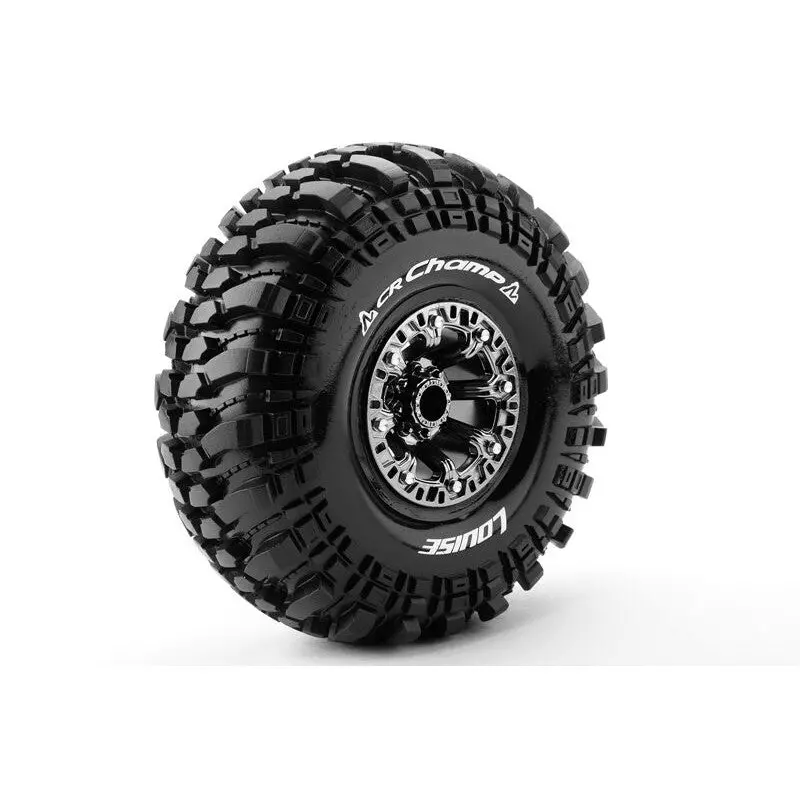 L-T3236vbc Louise Rc Cr-Champ 1-10 Crawler Super Soft Black Chrome 2.2 Wheels (2) 1