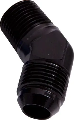 45-Degree Npt To Male Flare Adapter – 3/8" Npt To -8An (Af823-08Blk) 1